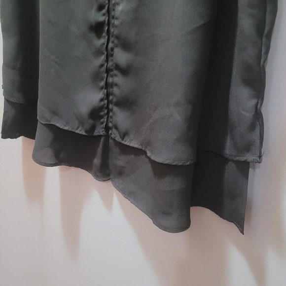 Zac & Rachel Black Layered Short Flutter Sleeve Top M - Picture 5 of 6